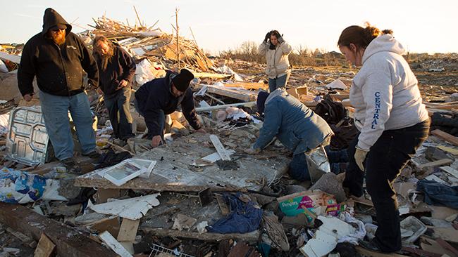 dog found in rubble