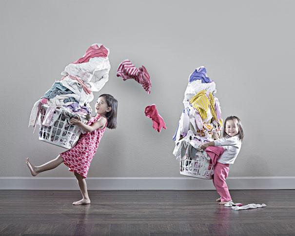 dad takes fun pictures of daughters