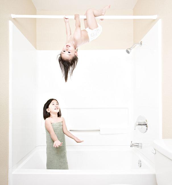 dad takes fun pictures of daughters