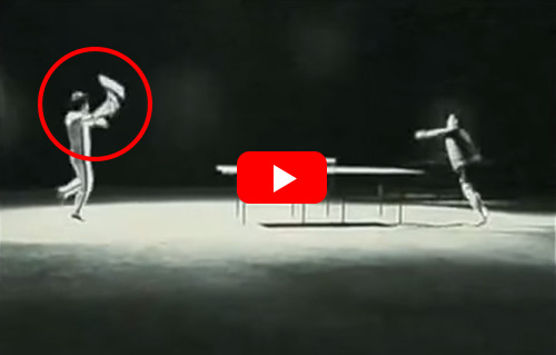 Bruce Lee Table Tennis With Nunchucks