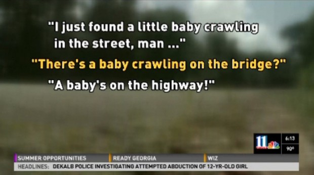 man saves baby on highway