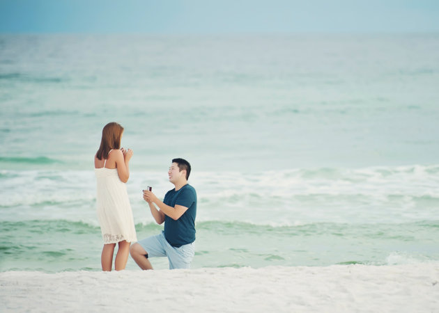 beach proposal couple facebook