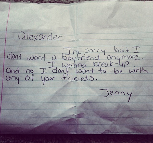 kid break up letters funny