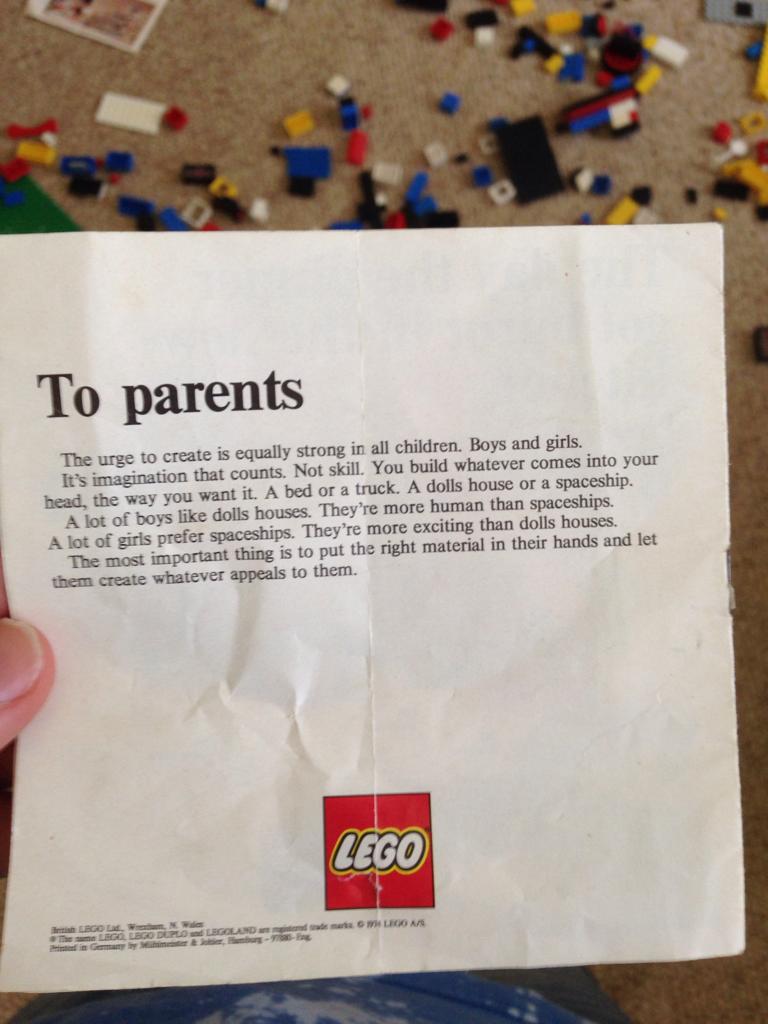 Lego letter to parents