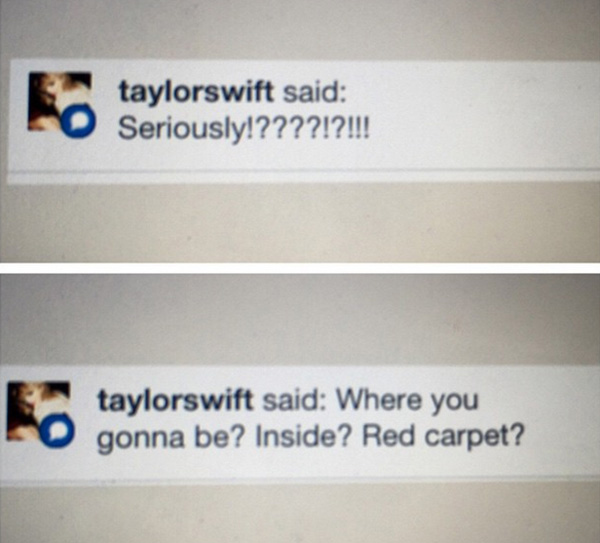 taylor finds fan at grammys