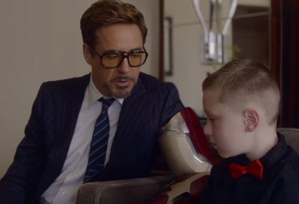 robert downey jr surprises kid with bionic arm