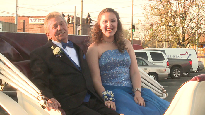 girl takes grandpa to prom