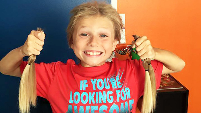 8 year old grows out hair for kids in need