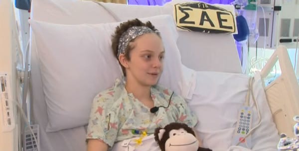 frat house makes girl with cancer happy