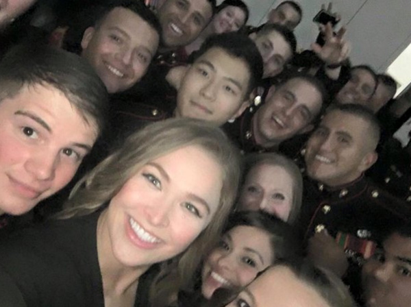 Ronda Rousey attends marine corps ball