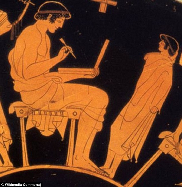 ancient Greek statue laptop