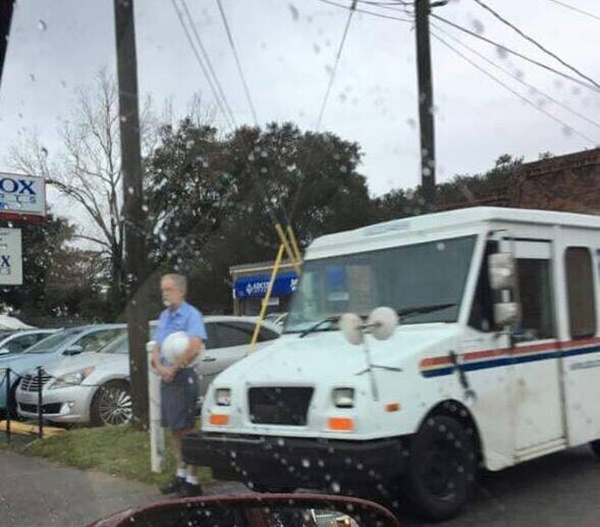 postman in the rain funeral ww2 veteran