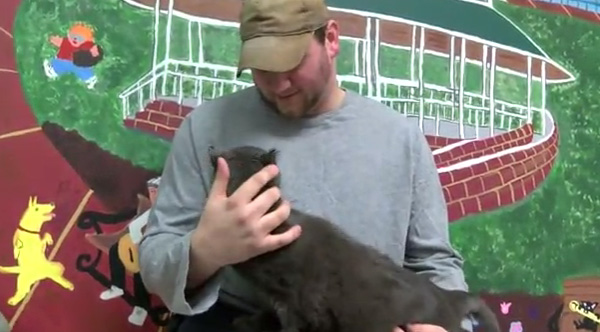 cat reunited with marine with PTSD