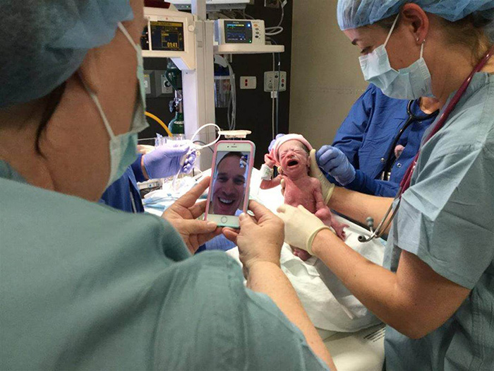 army dad sees quadruplets born facetime