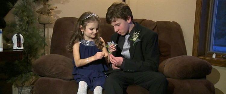 brother takes little sister with cancer to prom