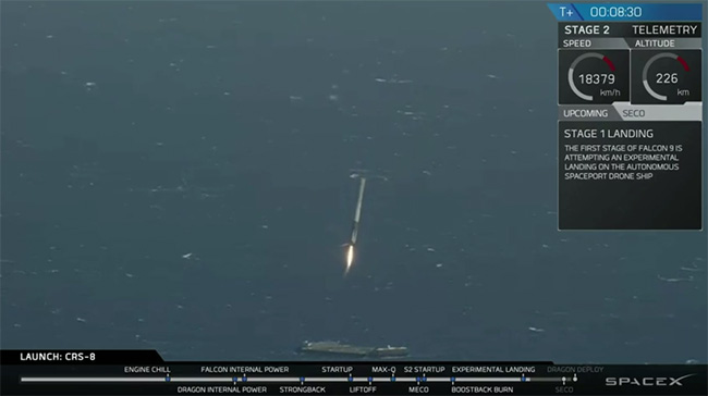 spacex lands rocket at sea