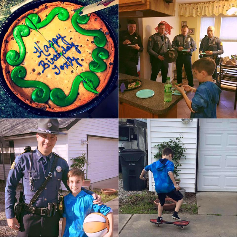 state troopers show up to kids birthday party no one shows up