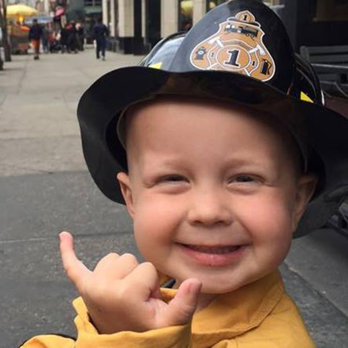 boy with cancer firefighter good news