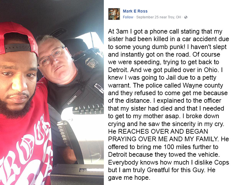 cop good news helping others