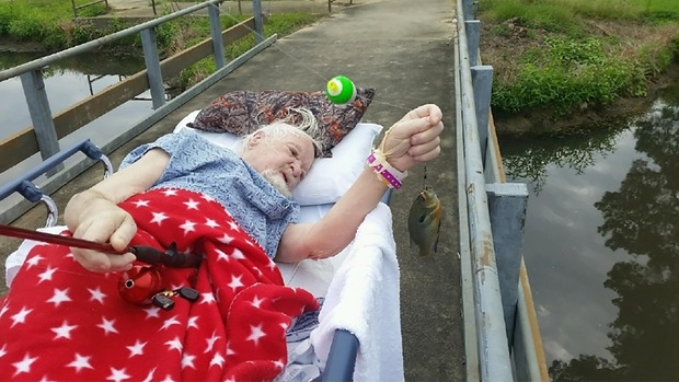 man dying wish catch a fish