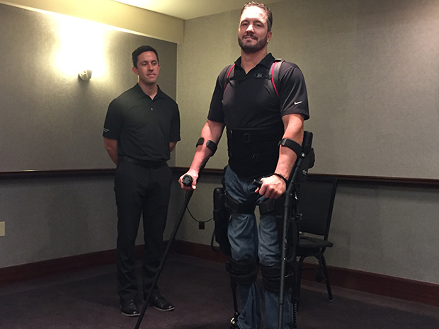 exoskeleton man walks first time