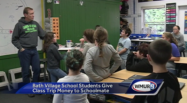 students give trip money to boy who lost mom to cancer