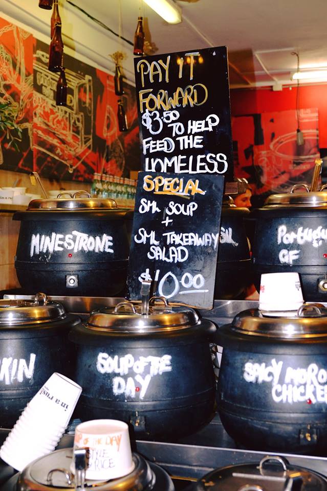 Melbourne soup for homeless pay it forward