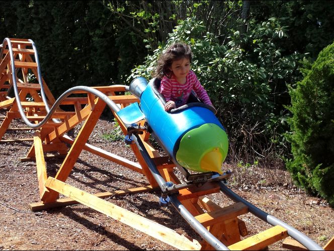 grandpa builds backyard roller coaster grandkids