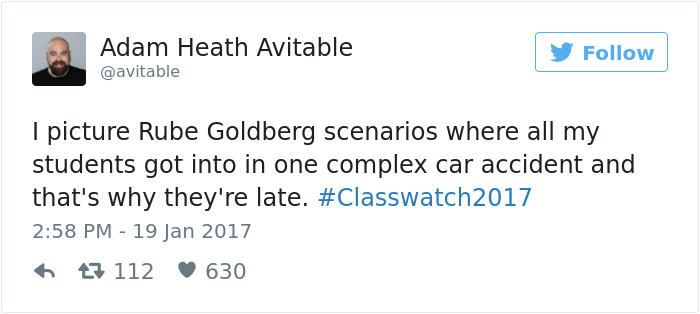 professor tweets no students show to class