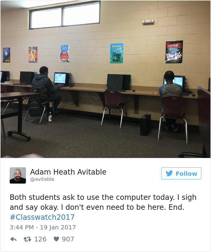 professor tweets no students show to class