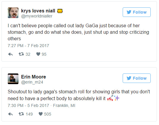 lady gaga response to body shamers