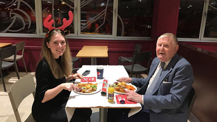 good news sainsbury worker dines with lonely man