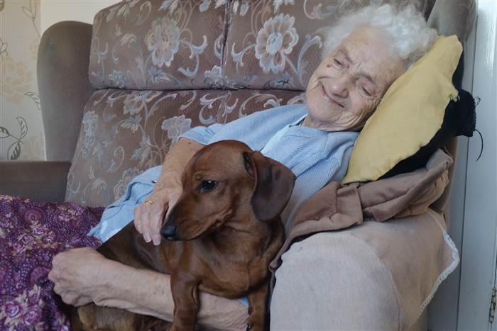 woman dog alzheimers helps good news happy stories