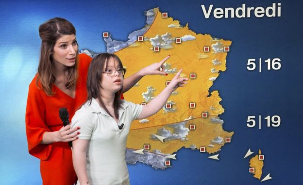 girl with down syndrome weather france
