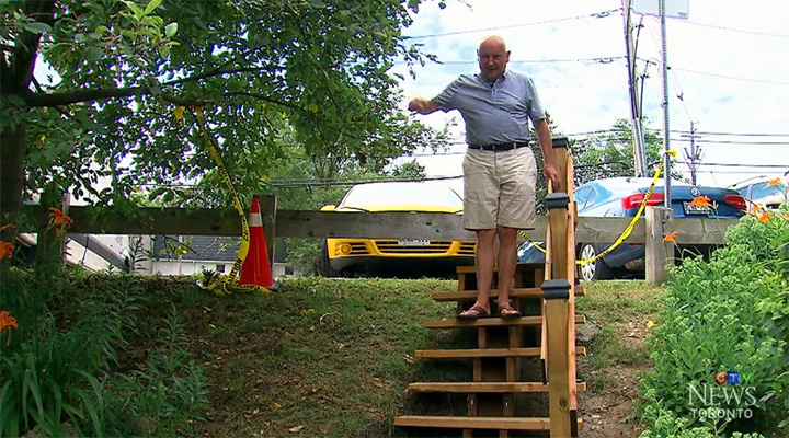 man builds stairs for park after huge estimate