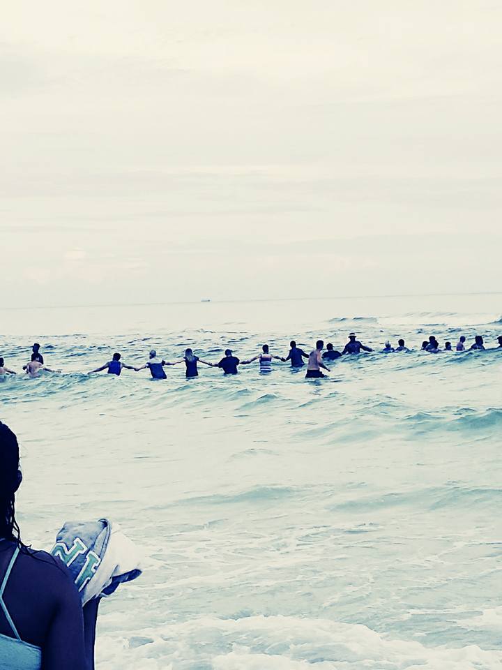 human chain rescue beach panama city