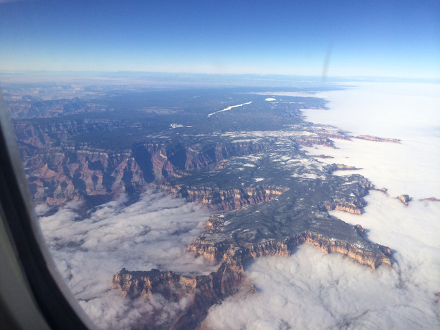 grand canyon filled with fog