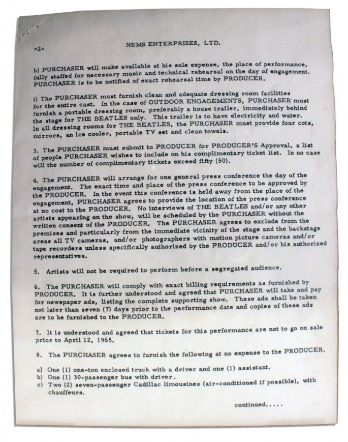 beatles contract