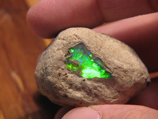 green opal in stone