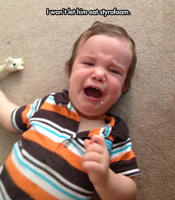 Image of funny baby with tantrum
