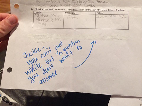white out test kid funny