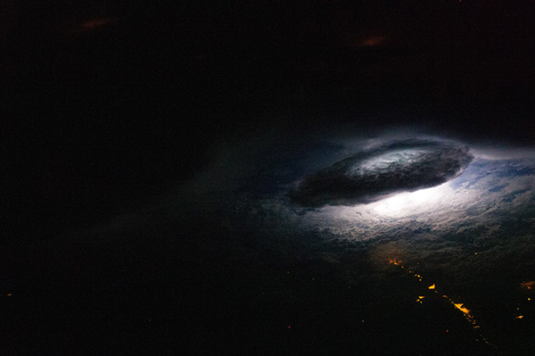 thunderstorm from space