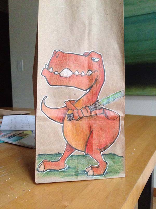 dad lunch bag doodles