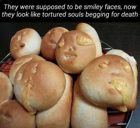 funny bread faces