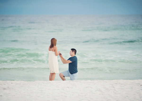 beach proposal couple facebook