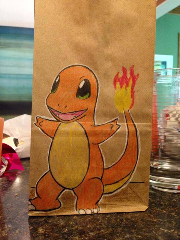 dad lunch bag doodles