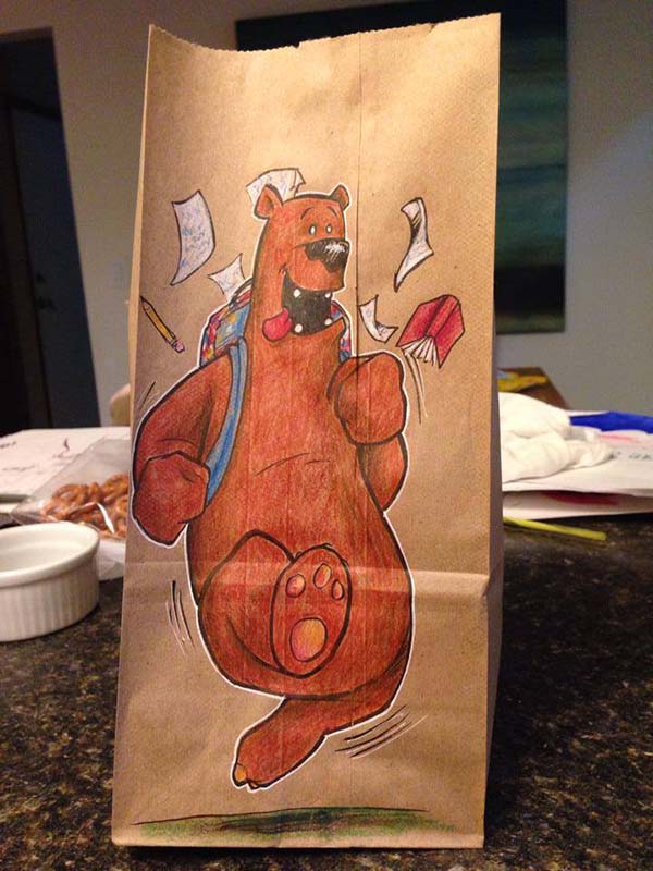 dad lunch bag doodles