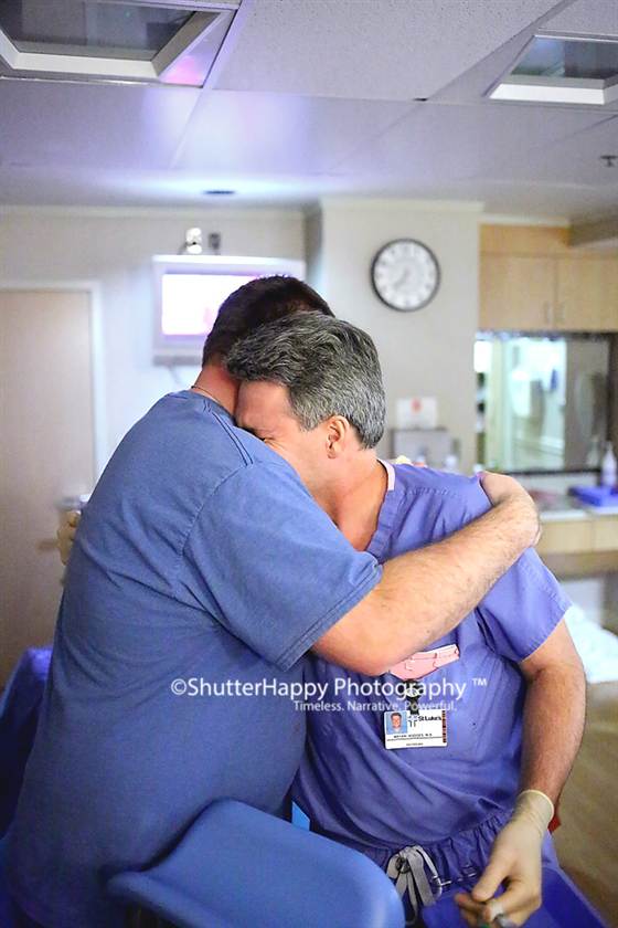 dad doctor hug