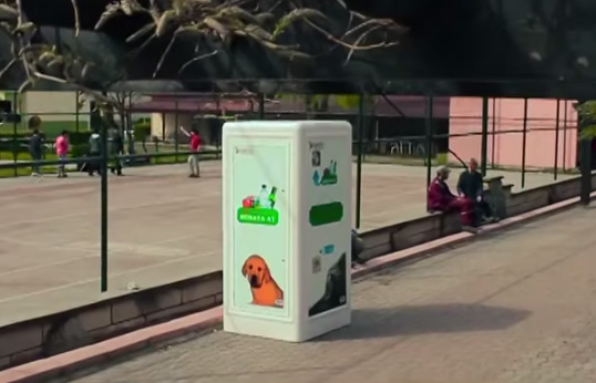 dog vending machine feeds strays