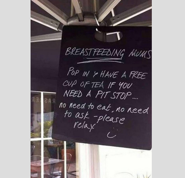 breastfeeding moms sign restaurant
